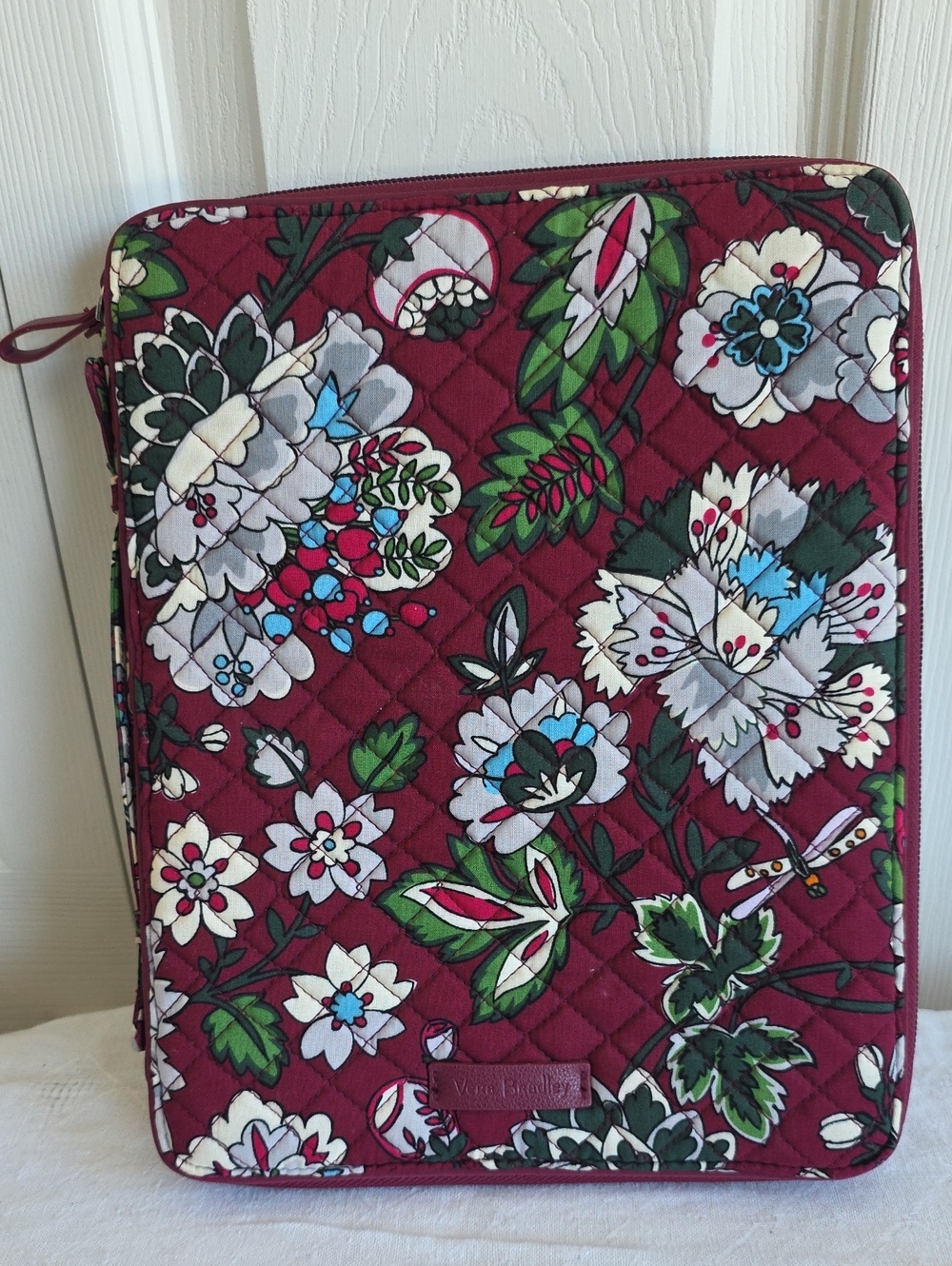 Vera Bradley Quilted Burgundy Floral Tablet Sleeve